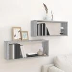 W&uuml;rfelregale 2 Stk. Grau Sonoma 60x15x23 Cm Holzwerkstoff Vidaxl