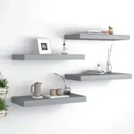 Schweberegale 4 Stk. Grau 50x23x3,8 Cm Mdf Vidaxl