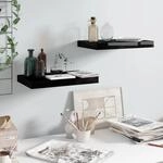 Vidaxl Schweberegale 2 Stk. Hochglanz-schwarz 40x23x3,8 Cm Mdf