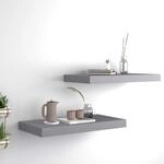 Schweberegale 2 Stk. Grau 50x23x3,8 Cm Mdf Vidaxl