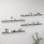Wandregale 4 Stk. Grau 115x9x3 Cm Vidaxl