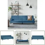 Schlafsofa Mit Armlehnen Blau Samt Vidaxl