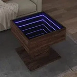 Vidaxl - Led-couchtisch Braun Eichen-optik 50x50x45 Cm Holzwerkstoff