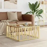 Couchtisch Golden 80x80x40 Cm Edelstahl Und Glas Vidaxl