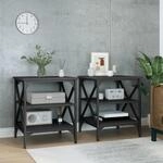 Vidaxl Side Tables 2 Pcs Black 40x42x50 Cm Engineered Wood