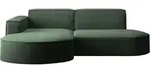 Ecksofa Designer Modena Studio Stoff Dicker Cord Poso Dunkelgr&uuml;n Links