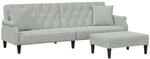 Schlafsofa 2-sitzer Mit Kissen Und Fu&szlig;hocker Hellgrau Samt Vidaxl
