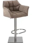 Barhocker Damaso Stoffbezug Terrabraun Edelstahl