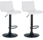 Clp - 2er Set Barhocker Branford Wei&szlig; Kunststoff