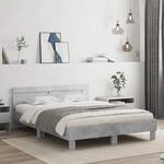 Bettgestell Mit Kopfteil Betongrau 140x190 Cm Holzwerkstoff Vidaxl