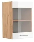 Vicco - K&uuml;chenglasschrank R-line, Wei&szlig; Hochglanz, 40 Cm