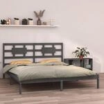 Massivholzbett Grau 200x200 Cm Vidaxl