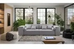 Big Sofa Laura Mit Schlaffunktion Aus Grau Luxusmicrofaser