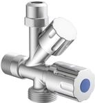 Ger&auml;te-eckventil, Chrom, 1/2"ag X 3/4"ag X 3/8"ag X 10 Mmq