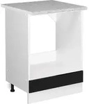 Herdumbauschrank R-line, Schwarz Hochglanz, 60 Cm , Ap Marmor Vicco