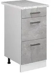 Vicco - K&uuml;chenunterschrank R-line, Beton, 40 Cm Mit Schubladen, Ap Marmor
