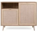 Beistellschrank Bali 01a Sonoma-eiche Und Raffia-druck Finori