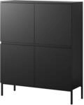 Bemmi - Highboard Hochkommode 4-t&uuml;rig, Schwarz, 100 Cm - Selsey