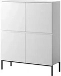 Bemmi - Highboard Hochkommode 4-t&uuml;rig, Wei&szlig; Mit Schwarzen Beinen, 100 Cm - Selsey