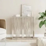 Konsolentisch Silbern 70x30x70 Cm Edelstahl Und Glas Vidaxl
