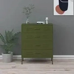 Kommode Olivgr&uuml;n 80x35x101,5 Cm Stahl - Vidaxl