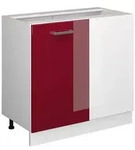 Eckunterschrank R-line, Bordeaux Hochglanz, 86 Cm Ohne Arbeitsplatte Vicco