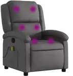 Massagesessel Grau Echtleder Vidaxl