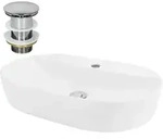 Luxebath - Ml-design Waschbecken Aus Keramik In Wei&szlig; 60x40x12 Cm Oval Inkl.