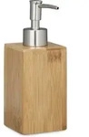 Relaxdays - Seifenspender Bambus Eckig, Manuell, Hxbxt: 18 X 6,5 X 8 Cm,