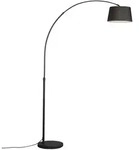 Moderne Bogenlampe Schwarz Mit Schwarzem Stoffschirm - Arc Basic