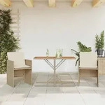 3-tlg. Bistro-set Mit Kissen Beige Poly Rattan Vidaxl