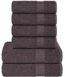 6-tlg. Handtuch-set Anthrazit 360 G/m2 100% Baumwolle Vidaxl