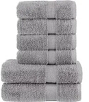 6 Tlg. Premium-handtuch-set Solund Grau 600 G/m2 Vidaxl