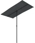 Sonnenschirm Mit Aluminium-mast 180x110 Cm Schwarz Vidaxl