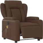 Massagesessel Elektrisch Braun Kunstleder - Vidaxl