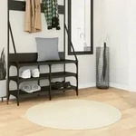 Teppich Huarte Kurzflor Weich Und Waschbar Creme &Oslash; 100 Cm Vidaxl