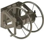 Schlauchtrommel, Stahl, 60 M Schlauch, Klickkupplungen, Wandschlauchhalter,