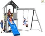 Fungoo Spielturm "carol 2", Grau, Mit Rutsche, Schaukel Und Kletterwand