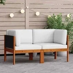 Garten-ecksofas 2 Stk. Mit Auflagen Akazie Massivholz - Vidaxl