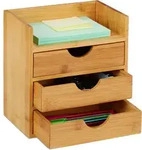 Relaxdays - Schreibtisch Organizer, Ablage, 3 Schubladen, F&uuml;r B&uuml;routensilien,