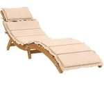 Vidaxl - Sonnenliege Mit Auflage Beige Massivholz Akazie