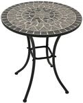 Degamo - Bistrotisch Siena 60cm Rund, Eisen Schwarz Und Mosaik Grau
