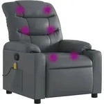 Massagesessel Grau Kunstleder - Vidaxl
