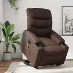 Massagesessel Mit Aufstehhilfe Braun Kunstleder - Vidaxl