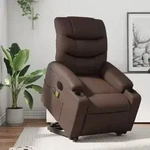 Vidaxl - Massagesessel Mit Aufstehhilfe Elektrisch Braun Kunstleder