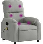 Massagesessel Hellgrau Mikrofasergewebe - Vidaxl