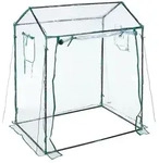 Relaxdays - Foliengew&auml;chshaus, Pvc-folie, Aufrollbare T&uuml;r & Fenster, Hbt: