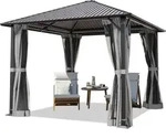Gartenpavillon 3x3 M Mit Stahldach - Hardtop Pavillon Mit 4 Seitenteilen Und