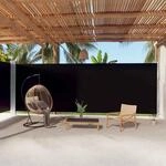 Seitenmarkise Ausziehbar Schwarz 220x1000 Cm - Vidaxl