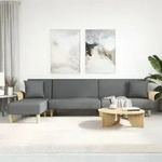 Schlafsofa In L-form Dunkelgrau 279x140x70 Cm Stoff Vidaxl